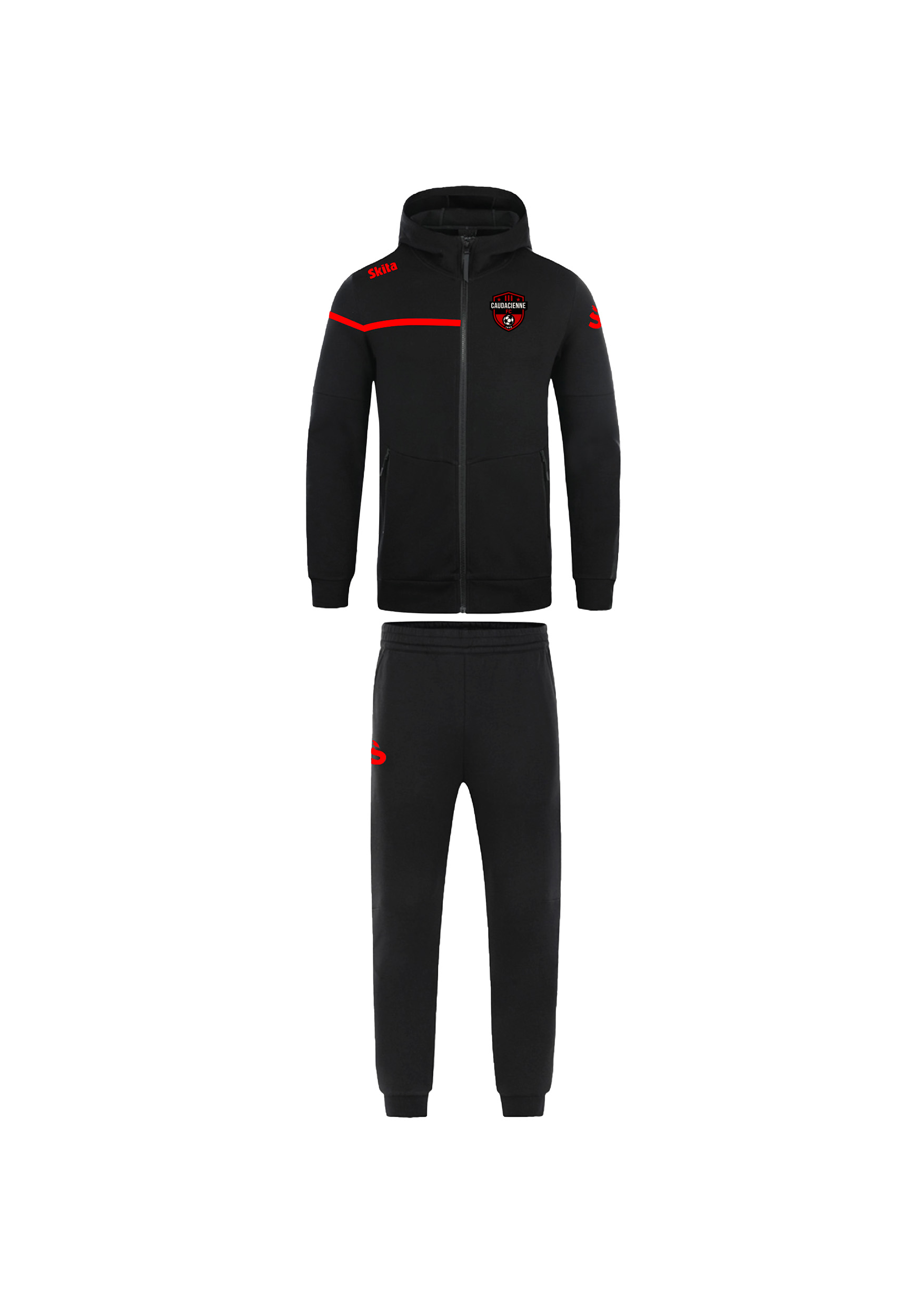 Surv&ecirc;tement SKITA TECH noir/rouge (CAUDACIENNE FC)